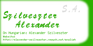 szilveszter alexander business card